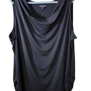 Lane Bryant Elegant Black Cowl Neck Blouse